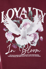 Loyalty In Bloom Tee  - Burgundy