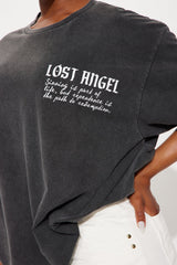 Lost Angel Washed Tee  - Black Wash