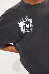 Lost Angel Washed Tee  - Black Wash