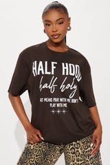 Half Hood Half Holy Tee  - Chocolate