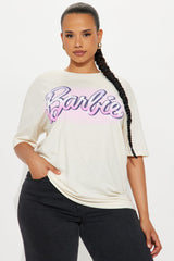 Barbie Glow Oversized Tee - Natural