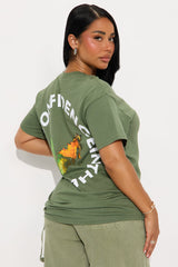 Confidence In The Chaos Oversized Tee - Olive