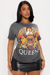 Queen Washed Tee  - Charcoal
