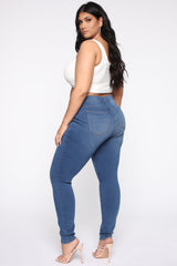 Flex Game Strong Mid Rise Skinny Jeans - Medium Blue Wash
