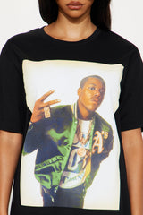 Too Short Retro Jacket Oversized Tee - Black