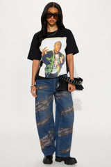 Too Short Retro Jacket Oversized Tee - Black