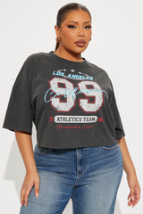 99 California Team Washed Cropped Tee - Black Wash