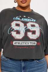 99 California Team Washed Cropped Tee - Black Wash