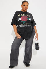 Endless Love Washed Oversized Tee - Black