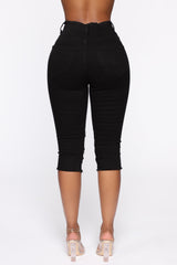 Live In My Skinny Denim Capri Jeans - Black