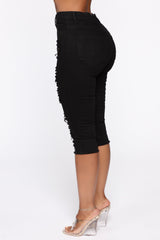 Live In My Skinny Denim Capri Jeans - Black