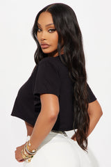 Polite As F Cropped Tee - Black