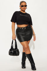 Polite As F Cropped Tee - Black