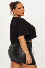 Polite As F Cropped Tee - Black