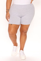 Hailey Biker Shorts - Heather Grey