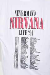 Nirvana Group Shot Washed Tour Oversized Tee - White