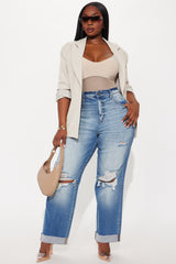 Sienna High Rise Straight Leg Jeans - Medium Wash