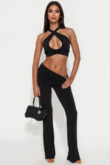 Stephanie Halter Pant Set - Black