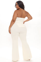 Call My Name Ribbed Pant Set - Off White