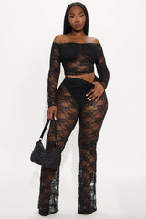 Adryana Lace Pant Set - Black