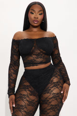 Adryana Lace Pant Set - Black