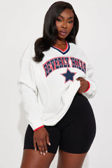 Beverly Hills Varsity Sweatshirt - White