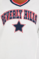 Beverly Hills Varsity Sweatshirt - White