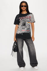 Pink Floyd Bleach Tie Dye Oversized Tee - Black
