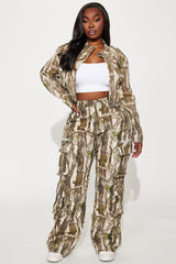 Sneak Attack Non Stretch Camo Cargo Jean - Taupe/combo