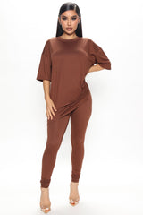 Weekend Vibes Legging Set - Brown