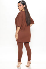 Weekend Vibes Legging Set - Brown