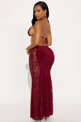 Delicate Desire Skirt Set - Wine