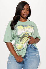 Pink Floyd Glitter Graphic Tee - Teal
