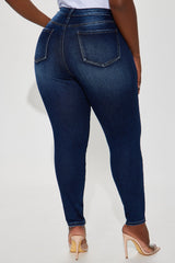 Kalisha Stretch Ripped Skinny Jeans - Dark Wash