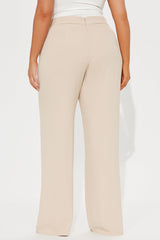 Vicky High Waisted Dress Pants - Taupe