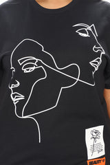 Twin Flame Graphic T-Shirt - Black