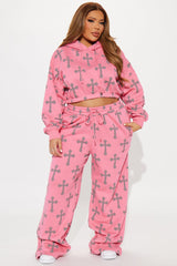 Faith In Me Wide Leg Pants - Pink