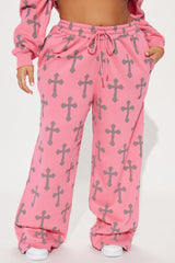 Faith In Me Wide Leg Pants - Pink