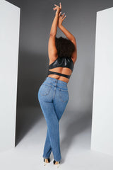 Tall Hometown Cutie Destroyed Mom Jeans - Medium Blue Wash