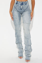 Tall See Me High Rise Stacked Straight Leg Jeans - Vintage Wash