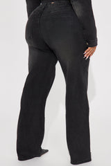 Vita Low Waist Stretch Baggy Jeans - Black Wash