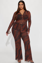 Carolina Mesh Pant Set - Brown