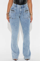 Get Through It Stretch Bootcut Jeans - Light Wash