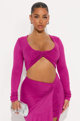 The Right Choice Draped Maxi Skirt Set - Magenta