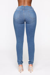 Flex Game Strong Mid Rise Skinny Jeans - Medium Blue Wash