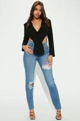 Tall Hometown Cutie Destroyed Mom Jeans - Medium Blue Wash