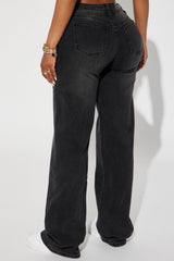 Vita Low Waist Stretch Baggy Jeans - Black Wash