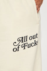 All Out Of Fcks Wide Leg Pants - Cream