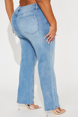 Get Closer Stretch Straight Leg Ankle Jeans - Medium Wash