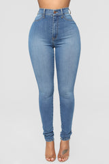 Dare Devil High Rise Skinny Jeans - Medium Blue Wash